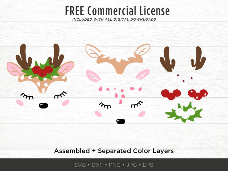 Download Reindeer Face SVG Reindeer SVG Baby Deer Face SVG Doe | Etsy