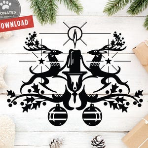 Retro Christmas SVG | Retro Holiday Cut File | Vintage Christmas SVG | Vintage Holiday SVG Retro Reindeer Cut File for Cricut for Silhouette