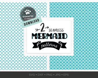 Mermaid SVG | Mermaid Digital Paper | Mermaid Scales SVG | Seamless Pattern Mermaid Scales Fish Scale Scallop Pattern for Cricut Silhouette