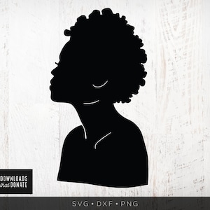 黒人女性のシルエット SVG | アフロ女性 SVG | 黒人女性 PNG DXF | アフロ女性 SVG Cricut 用ビッグヘア アフロカット ファイル アフロヘア レディ