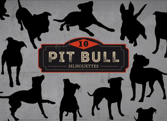Download 10 PitBull SVG Bundle Pit Bull Silhouette Pitbull Clip Art ...