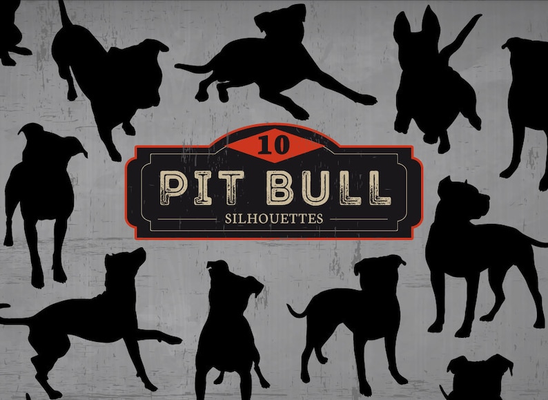 Download 10 PitBull SVG Bundle Pit Bull Silhouette Pitbull Clip Art | Etsy