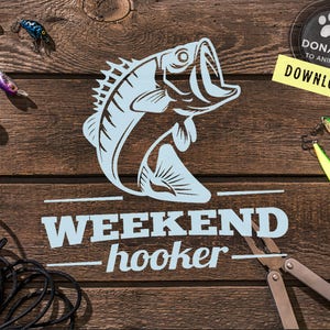 Weekend Hooker SVG | Weekend Hooker Cut Bestand | Weekend Hooker Clip Art | Weekend Hooker Clipart | Fisher Svg Grappig Vissen SVG Zeebaars Vis