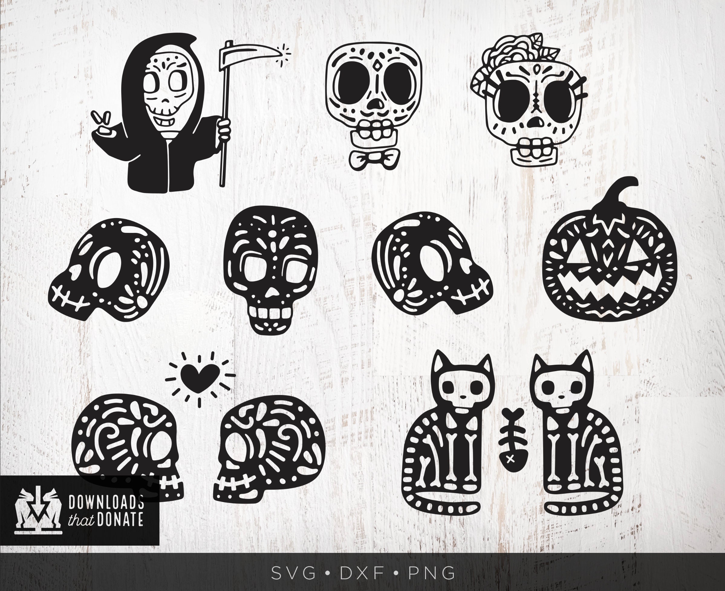 Day of the Dead SVG Bundle Halloween Svg Bundle Skulls Png - Etsy