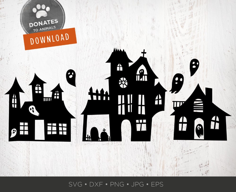 Download Haunted House SVG Spooky Halloween SVG Ghost SVG Cute | Etsy