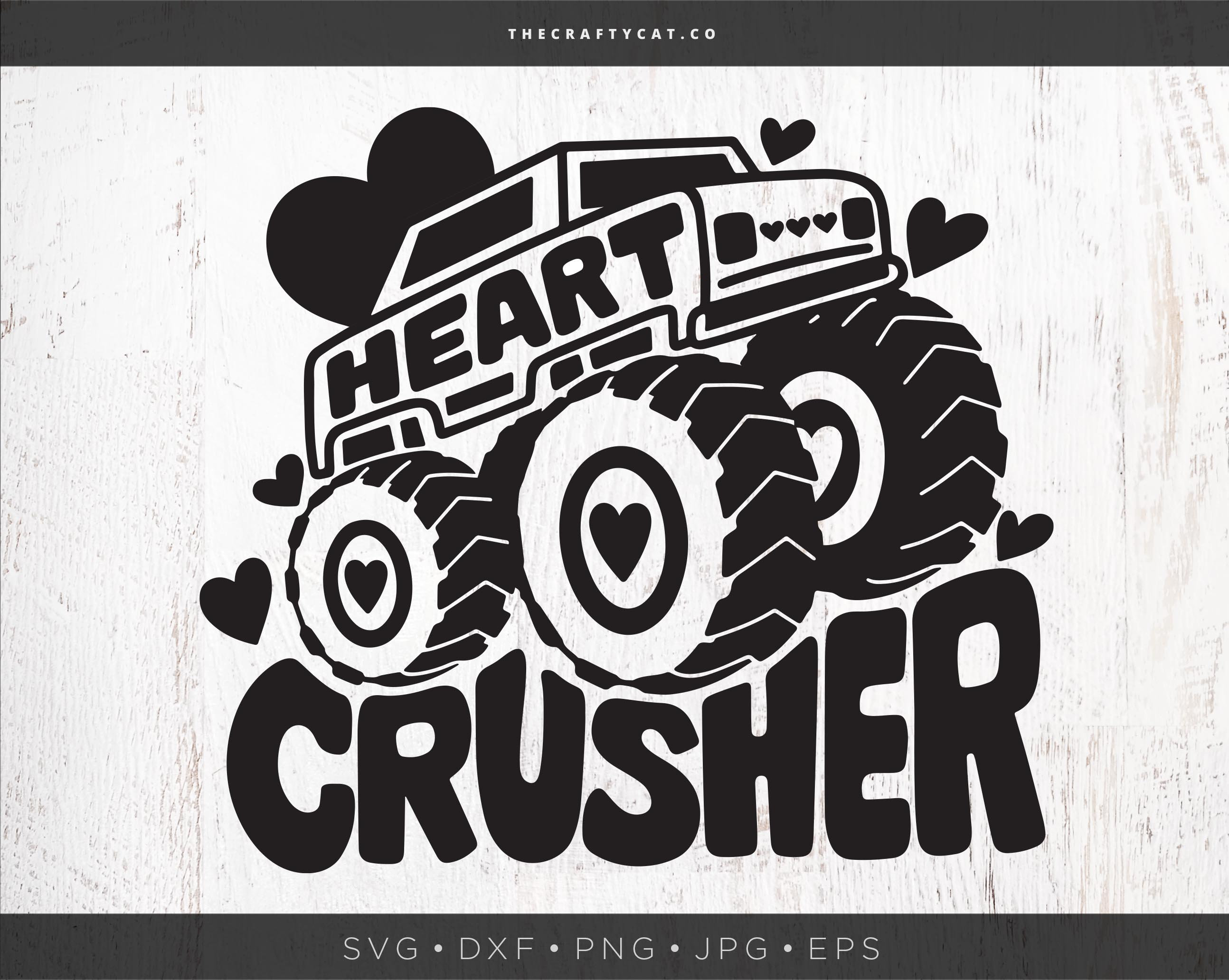 Heart Crusher SVG Boy Valentines SVG Monster Truck Svg | Etsy