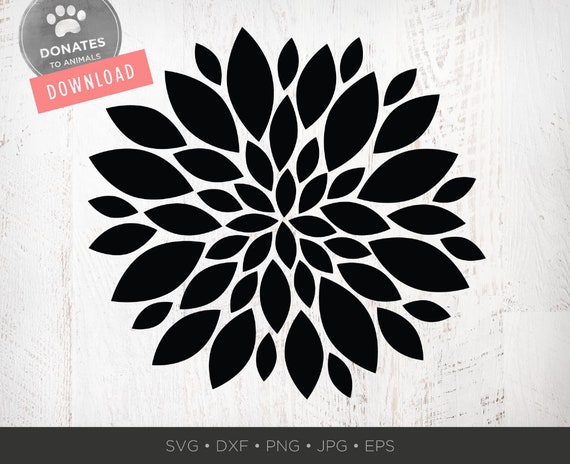 Mum Flower Svg Abstract Flower Stencil Svg Files Modern Etsy
