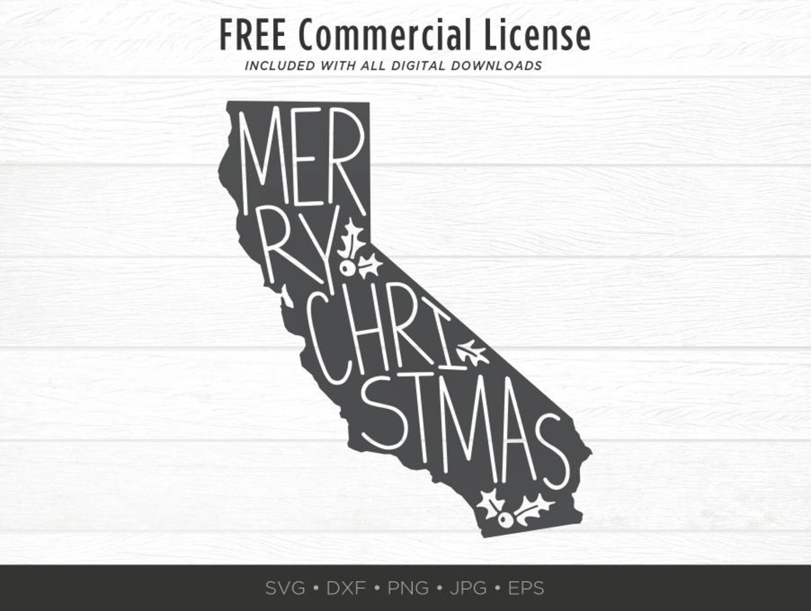 Merry Christmas CA SVG California SVG Christmas State Svg Etsy