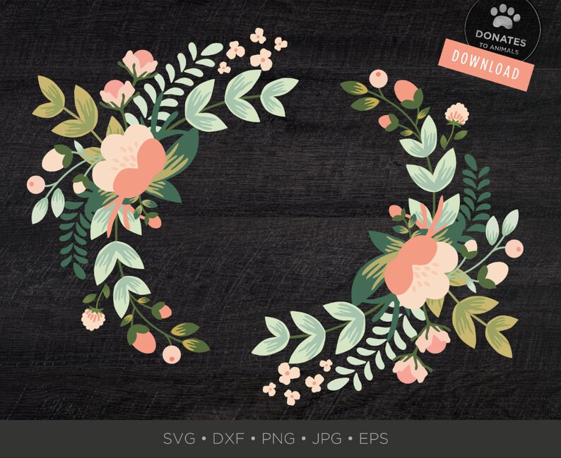 Download Art Collectibles Clip Art Round Laurel Wreath Svg Circle Hand Drawn Flower Wreath Clipart Bouquet Svg Png Cricut Floral Monogram Frame Svg Pink Floral Wreath Svg