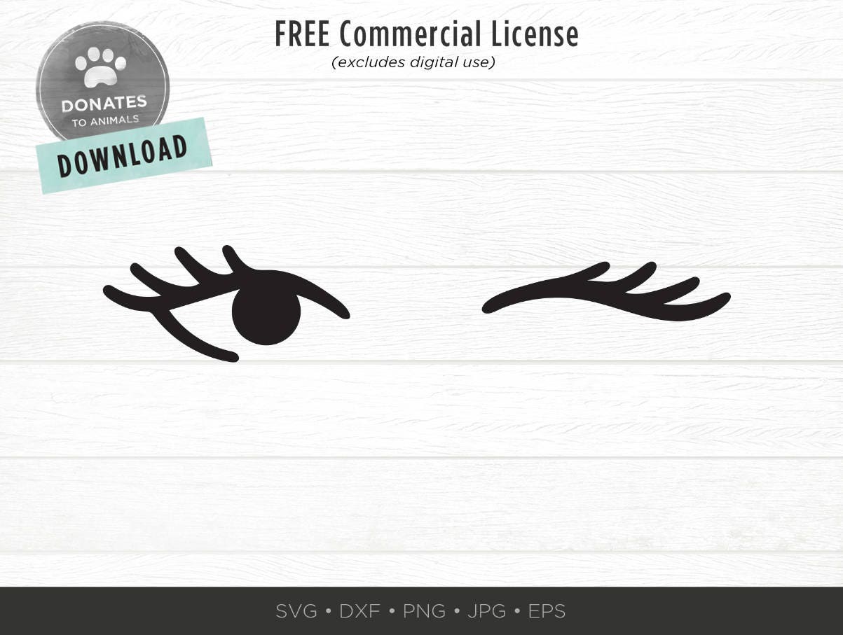 Download Winking Eye Cut File Cuttable Lashes Svg