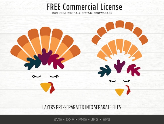 Turkey Face Svg Turkey Svg Thanksgiving Svg Christmas Etsy