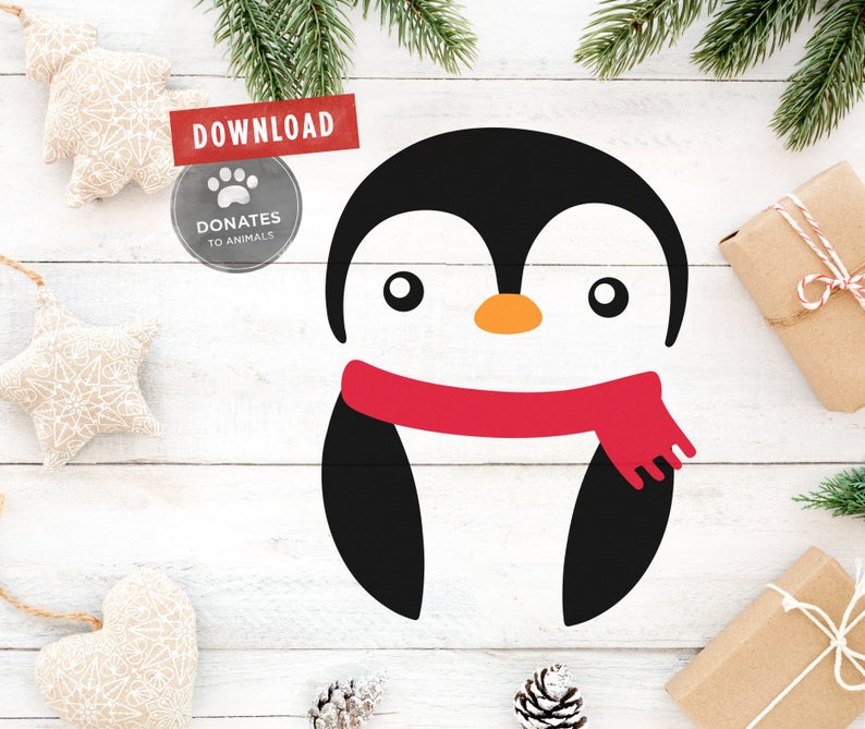 Download Cute Penguin Face SVG BUNDLE Christmas SVG Pack Holiday | Etsy