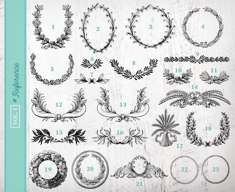 Download 23 Vintage Laurel Wreath Clipart Vintage Christmas Wreath | Etsy