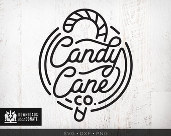 Candy Cane SVG | Christmas SVG | Holiday Svg | Christmas Badge Svg | Christmas Sign Png Christmas Clipart Dxf Cricut Svg Silhouette