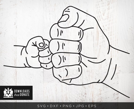 Download Fist Bump Svg Line Art New Dad Svg Father S Day Svg Etsy