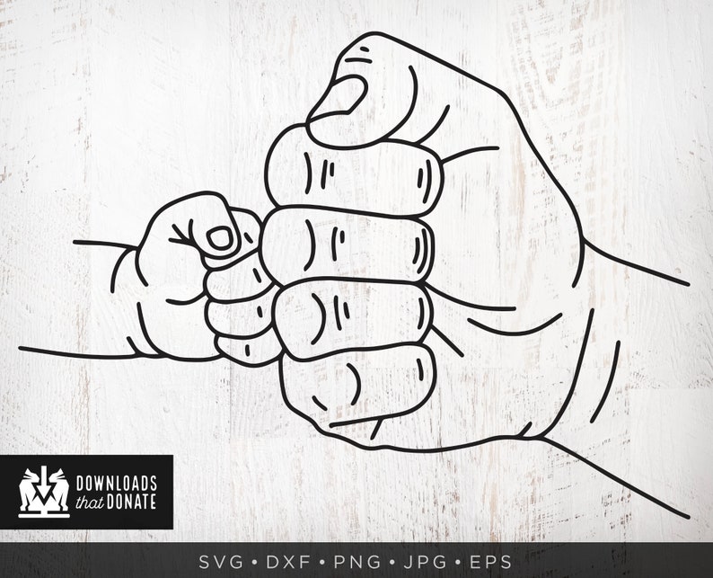 Download Fist Bump SVG Line Art New Dad SVG Father's Day SVG | Etsy