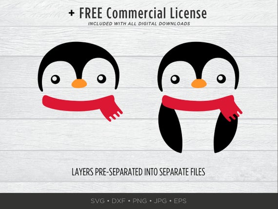 Cute Penguin Face Svg Bundle Christmas Svg Pack Holiday Etsy