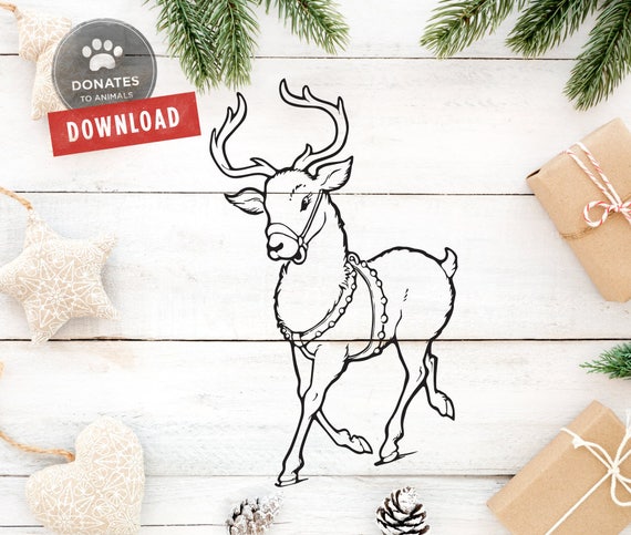 Download Free Vintage Reindeer Cut File Vintage Christmas Svg Cut File Etsy SVG DXF Cut File
