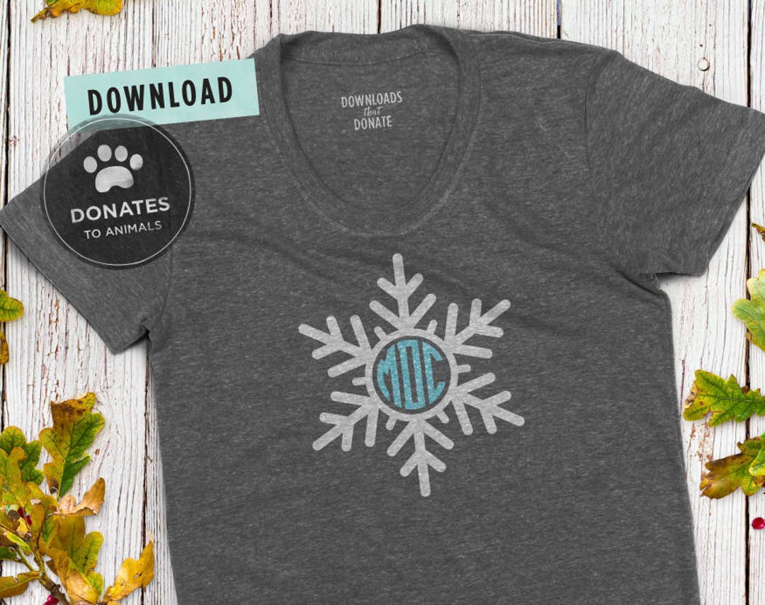 Snowflake Monogram Frame SVG | Christmas Monogram SVG | Holiday ...