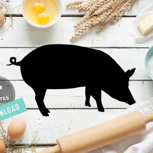 Pig SVG | Farm Svg | Kitchen Svg | Hog Clipart | Rooster SVG Files Pig Silhouette Shape Cut File Png Dxf Jpg Eps Instant Download for Cricut