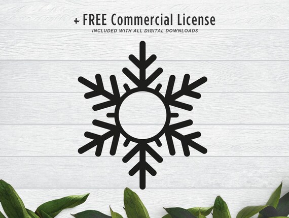 Snowflake Monogram Frame Svg Christmas Monogram Svg Etsy