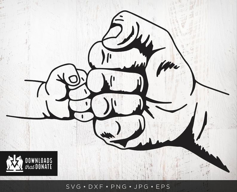 Fist Bump SVG Sketch New Dad SVG Father's Day SVG | Etsy