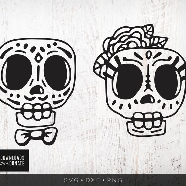 Sugar Skull SVG | Day of the Dead Svg | Dia de Los Muertos Svg | Mexican Skull Svg | Couples Halloween Svg | Girl Skull Husband Wife Svg