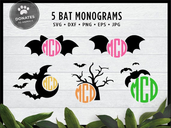 Download Cute Bat Svg Halloween Monogram Frame Bundle Halloween Svg Etsy
