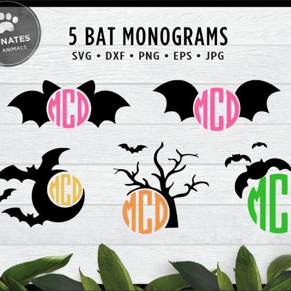 Cute Bat SVG | Halloween Monogram Frame Bundle | Halloween SVG Bundle Bat SVG Bundle Halloween Monogram Svg Bundle Png Clip Art Cut File