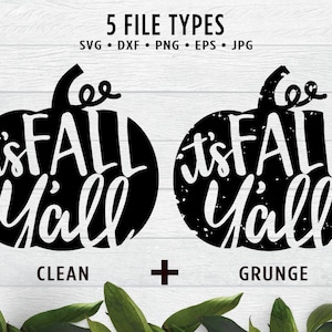 Grunge It&#39;s Fall Y&#39;all Pumpkin SVG Bundle | Grunge Pumpkin SVG | Distressed It&#39;s Fall Y&#39;all SVG | Jpg • Eps • Dxf • Png Cut File | Clipart