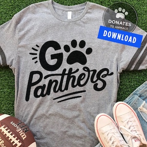 Go Panthers SVG | Schulsport Mannschaft SVG Fußball Mama SVG | Sport Svg Plotterdatei | Game Day Svg | Pfotenabdruck Panther Svg Fußball Png Jpg Dxf