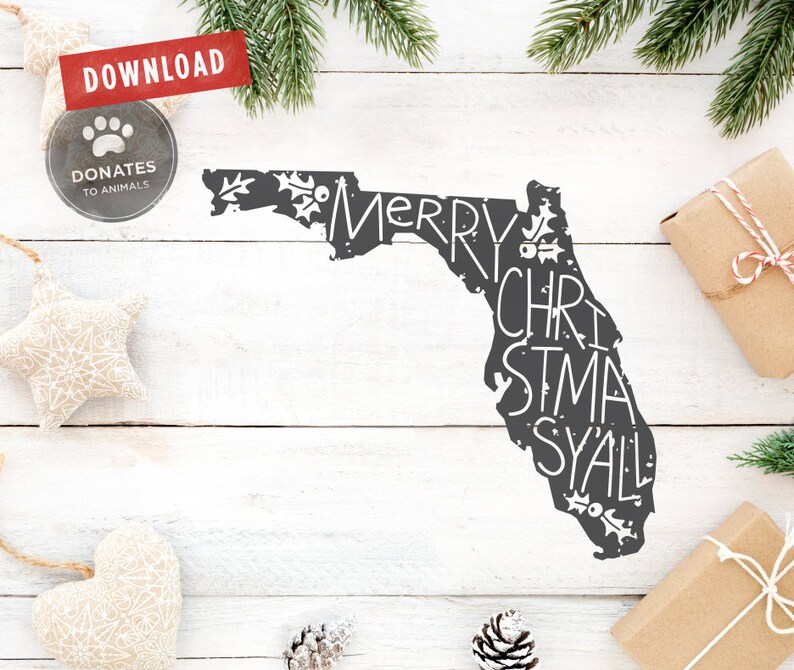 Download Grunge Florida Christmas SVG Distressed Florida SVG State ...