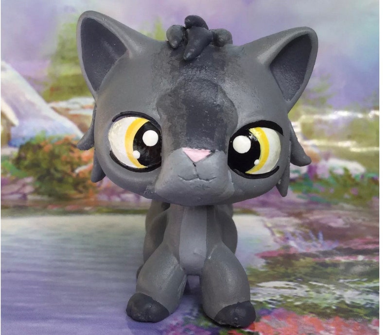 Littlest Pet Shop Cute Short Hair Gray Warrior Cat Ooak Etsy