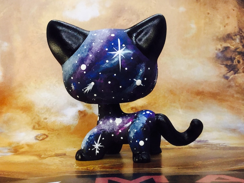 Littlest Pet Shop Cute Galaxy Short Hair Nice! KITTY Cat Ooak Custom