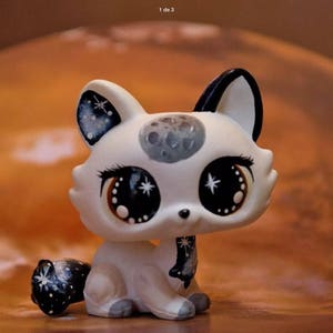 Littlest Pet Shop Lindo gato lunar, LPS agachado KITTY Gato Ooak Custom, Niza