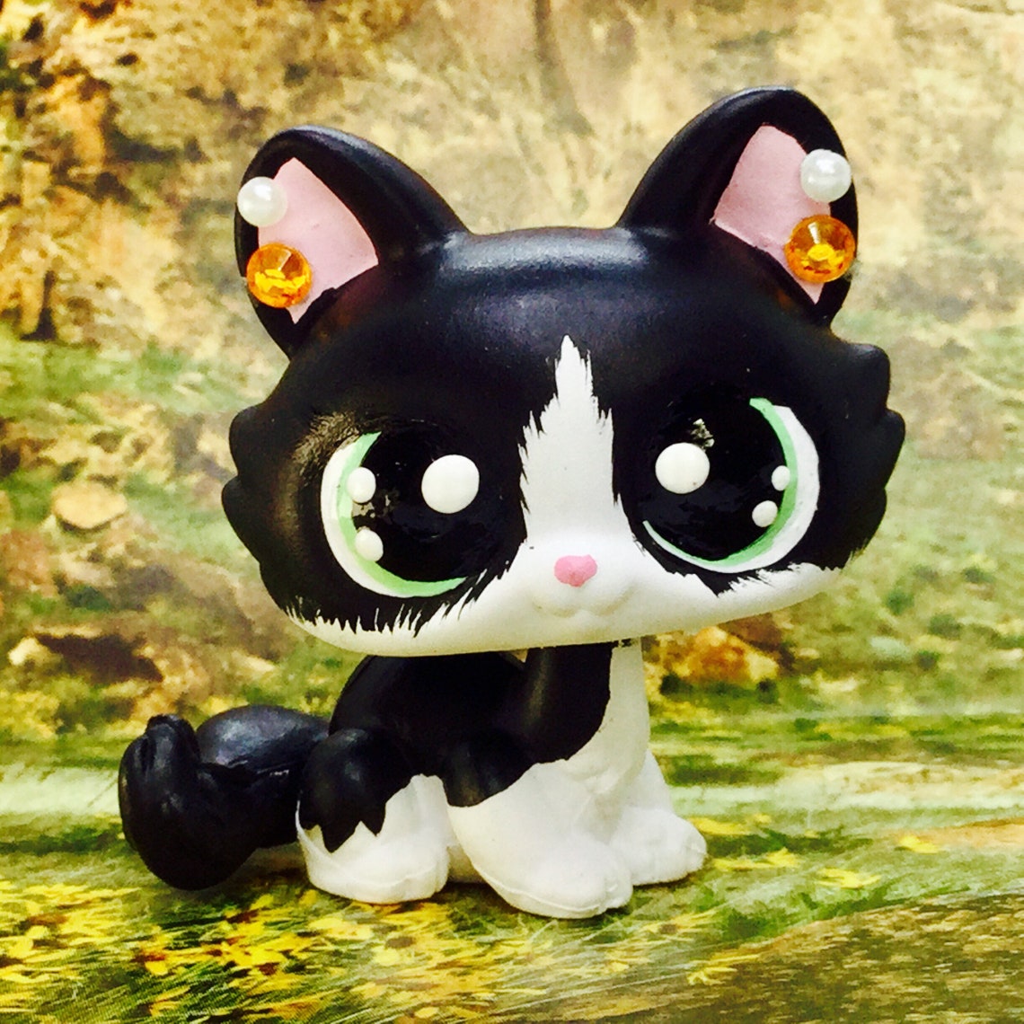 Littlest Pet Shop Cute LPS crouching KITTY Cat Ooak Custom Etsy