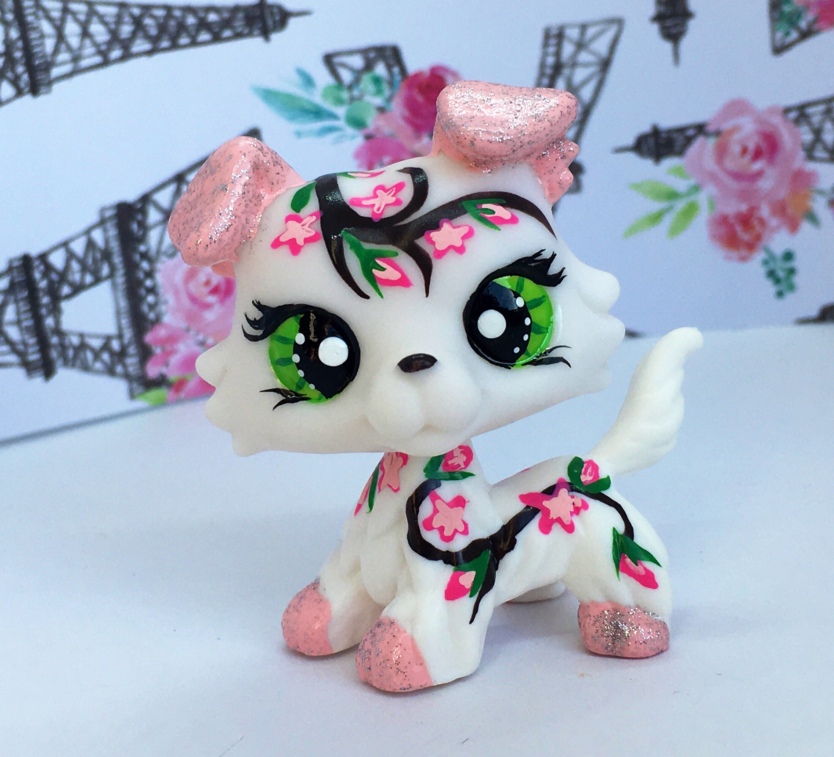 LPS Littlest Pet Shop Custom Beautiful Gala Collie Dog Ooak Custom