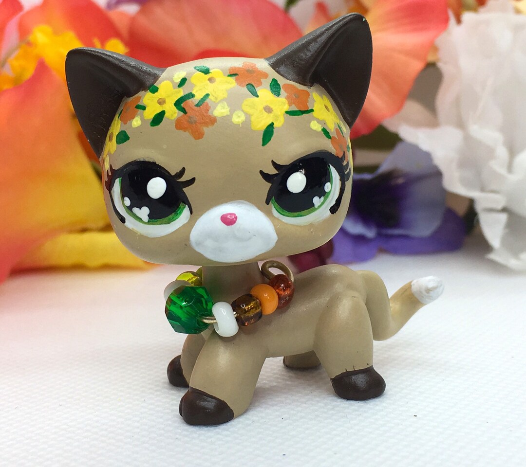 Littlest Pet Shop Cute, Short Hair With Flowers , KITTY Cat Ooak Custom ...