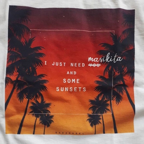 tee-shirt MASIKITA & SUNSETS modèle mixte