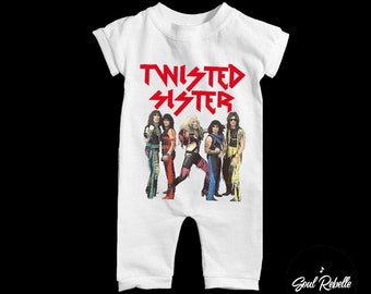 Retro Rock Band and Music T-shirt Rompers for Baby | UPCYCLED Band Music Tees, Baby Band Music Tee, Baby Shower gift, Handmade punk clothing