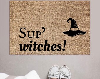 Sup’ Witches Halloween Doormat | Witch Doormat | Witch Decor | Halloween Decor | Halloween Doormat | Halloween Decoration | Witch Rug