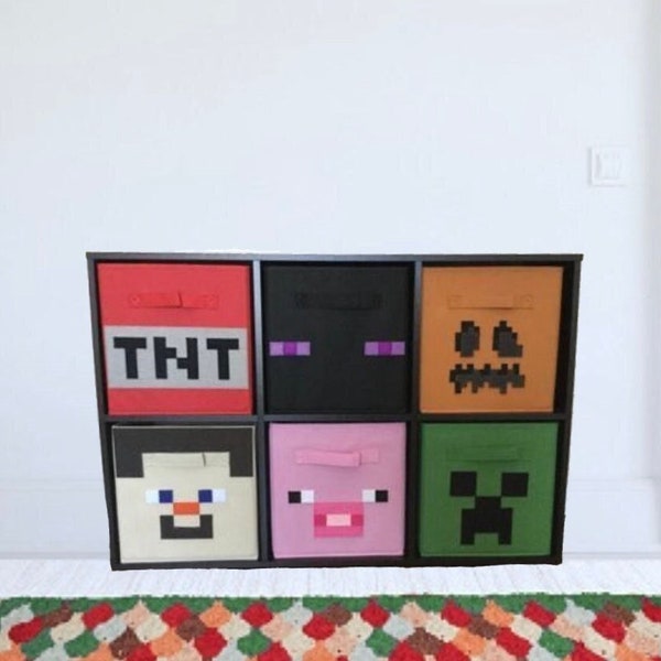 Minecraft Toy Storage Cubes, Kids Minecraft Toy Organizers, Minecraft Room Decor, Minecraft storage for kids, toy storage, toy bins