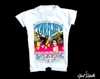 Retro Rock Band and Music T-shirt Romper for Baby | UPCYCLED Band Music Tees, Baby Band Music Tees, Baby Shower gift, Handmade baby bodysuit