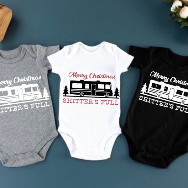 Shitter’s Full Christmas Onesie pour bébé, drôle de bébé onesie, cadeaux de Noël amusants pour bébé, cadeaux pour bébé, drôles d’onesies, onesie de Noël