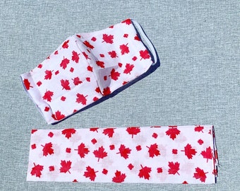 Face mask, Canada day Canadian face mask, cotton face mask, reusable washable face mask, leafs, Canada mask, made in Canada adult kids