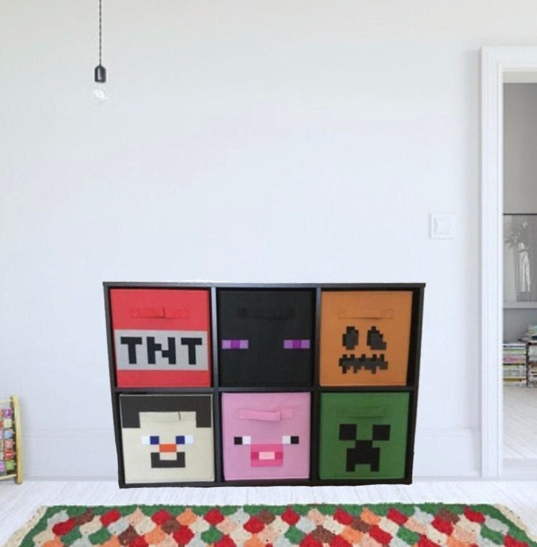 Minecraft Toy Storage Cubes, Kids Minecraft Toy Organizers, Minecraft Room Decor, Minecraft