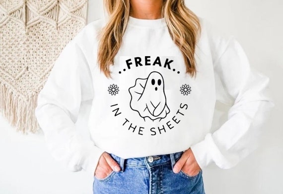 Freak in the Sheets Funny Halloween Crewneck Sweatshirt Funny
