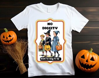 No Diggity Halloween Shirt, retro aesthetic vintage inspired Halloween tee, Halloween tee for mom, funny Halloween tee