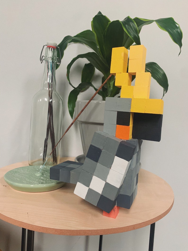 Handmade wooden Minecraft parrot Etsy