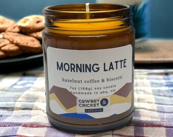 Morning Latte Soy Candles and Melts - Hazelnut Coffee & Biscotti